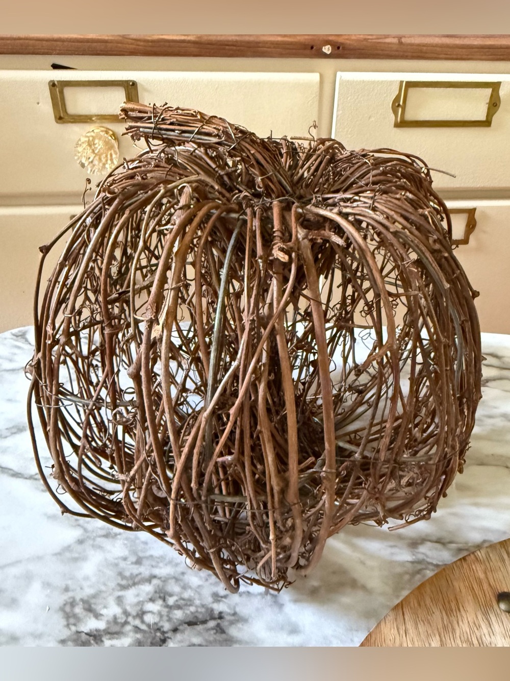 Rustic Woven Vine Pumpkin Fall/Halloween Decor, Cottage core decor